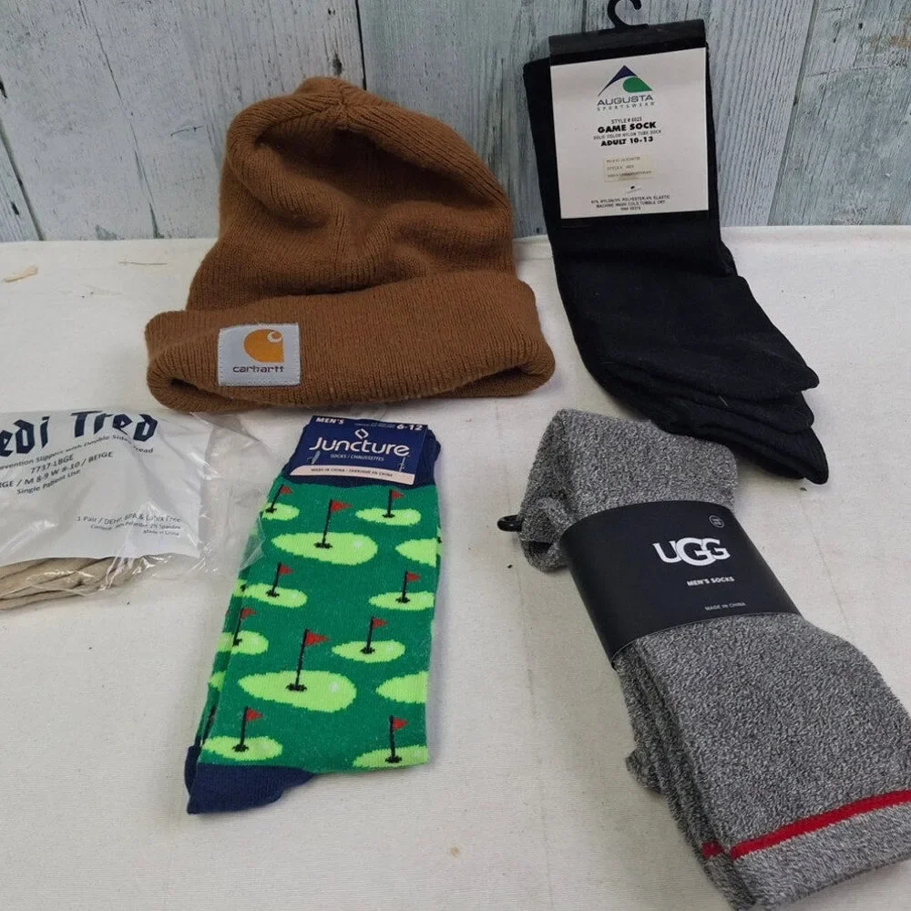 New Ugg Augusta Juncture Golfing Green Non Slip Men's Socks w bonus Carhart Cap